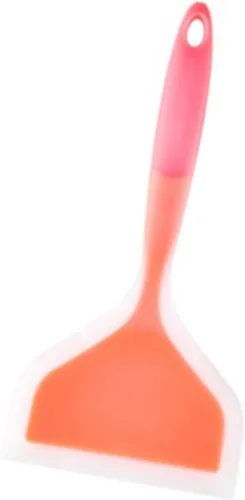 Vista 6 de Espátula ancha flexible estable y gruesa de silicona para panqueques, herramienta para hornear, utensilios de cocina para el hogar, naranja