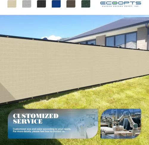 Vista 7 de ECOOPTS Valla de privacidad de 6'x12' para cerca exterior con ojales de cobre, apta para cercas comerciales y jardines residenciales al aire libre