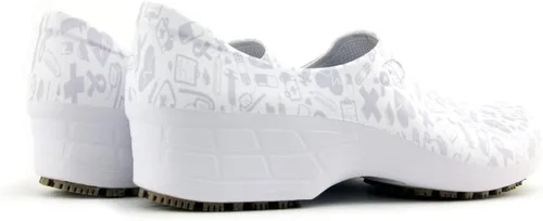 Vista 5 de Sticky Zapatos de enfermería coloridos estampados - Zapatos profesionales para mujer - Enfermeras veterinarias CNA LPN RN - Impermeable