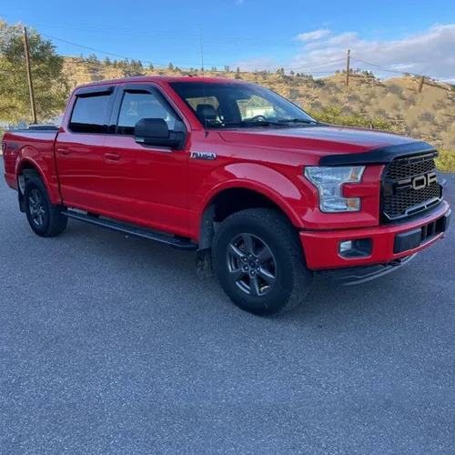 Vista 5 de Viseras laterales para ventana lateral, protectores de lluvia, deflectores de ventilación para Ford F150 Crew Cab 2015-2025, F250 F350 SuperDuty