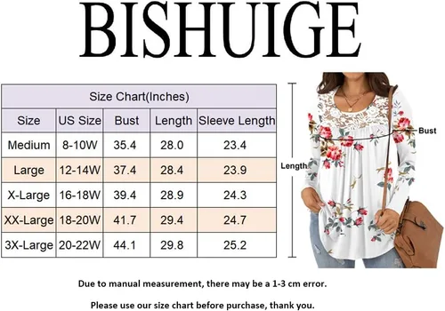 Vista 6 de BISHUIGE Blusa de manga corta para mujer, estilo casual, holgada, con panel de encaje, plisada