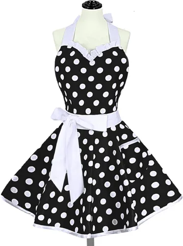 Vista 19 de Violet Mist Delantales coquetos de encaje negro para mujer con bolsillo, delantales negros sexys para cocinar, delantal para mujeres y niñas