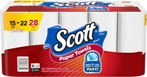 Vista 10 de Scott Toallas de papel, elige una hoja: 6 megarrollos = 11 rollos regulares (102 hojas por rollo)