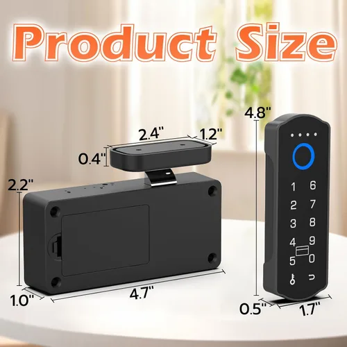 Vista 9 de Eseesmart Cerradura inteligente para gabinete, cerradura magnética electrónica digital RFID sin llave Bluetooth seguridad para niños, cerraduras