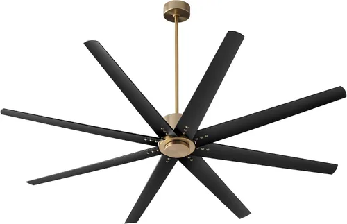 Vista 11 de LUZAIRE DESIGN Oxygen 3-108-6 I Fleet - Ventilador de techo moderno de 8 aspas de 72 pulgadas con control de pared, motor reversible de seis Latón