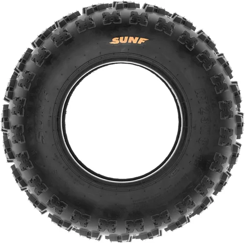 Vista 4 de SunF XC 19x7-8 delanteros y 18x10.5-8 traseros neumáticos knobby para ATV UTV, 6 PR sin cámara A027, juego de 4