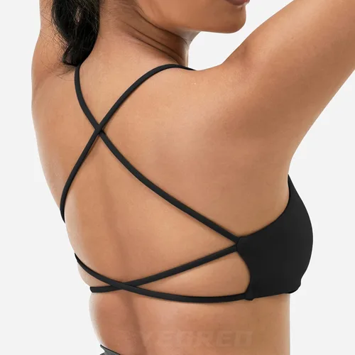 Vista 4 de YEOREO Pearl - Brasier deportivo para mujer, con tirantes cruzados, espalda cruzada, espalda descubierta, extraíble, acolchado, para yoga
