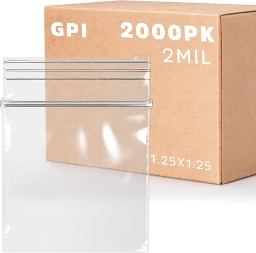 Vista 54 de GPI - Bolsas pequeñas con cremallera de 1 x 1 pulgada, bolsas de plástico transparente con cierre para joyas, 2 mil de grosor, con cierre superior