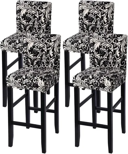 Vista 14 de SearchI Juego de 2 fundas para taburetes de bar, fundas de asiento de taburete elásticas y lavables, fundas para sillas de altura de mostrador
