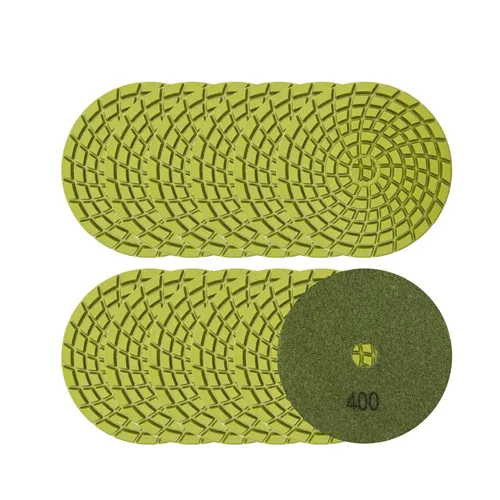 Vista 11 de SHDIATOOL Almohadillas de pulido de diamante de 4 pulgadas para hormigón, grano 50, paquete de 12 – pulido en húmedo, diseño turbo en espiral