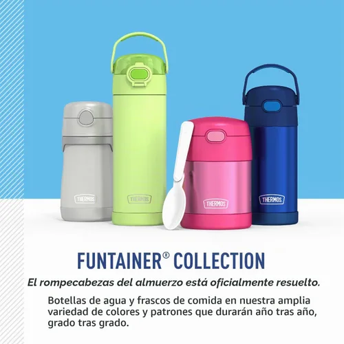 Vista 6 de Thermos Bebé 10 oz. Botella de acero inoxidable con popote emergente, coches