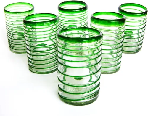 Vista 8 de Vasos de chupito de tequila en espiral ámbar de 2 onzas (juego de 6), vidrio reciclado, sin plomo, sin toxinas (disparo)