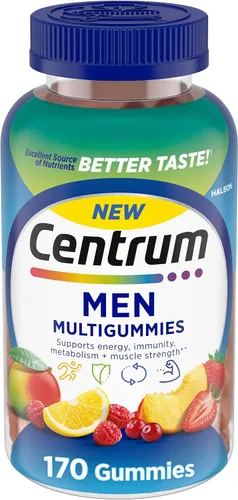 Vista 8 de Centrum MultiGummies Gummy Multivitamínico para hombres, suplemento multivitamínico/multimineral con selenio, antioxidantes y vitamina D3, sabor a