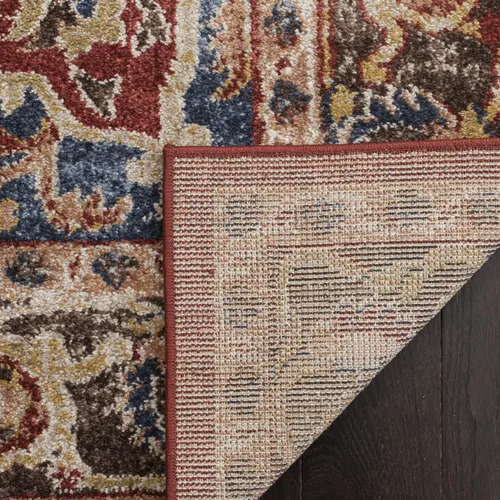 Vista 5 de SAFAVIEH Bijar Collection BIJ605R - Alfombra tradicional oriental, envejecida, no desprende pelusa, 2 pies 3 pulgadas x 12 pies, color rojo y azul