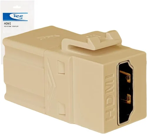 Vista 12 de ICC Conector Keystone HDMI de 90 grados, acoplador HDMI hembra a hembra, inserto de ángulo recto para placa de pared, estilo HD, blanco, individual