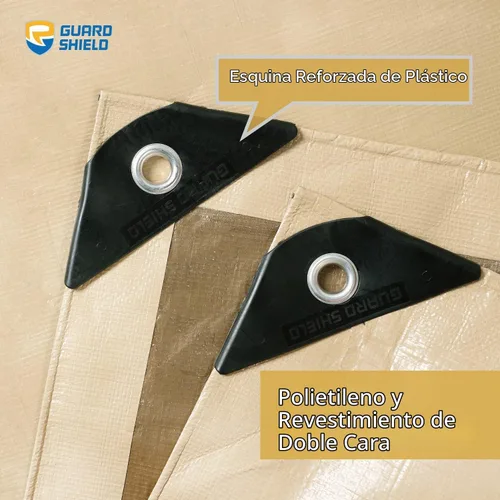 Vista 2 de GUARD SHIELD - Lona resistente, impermeable, de polietileno, gruesa, resistente a los rayos ultravioleta, con ojales, para exteriores, 6 x 8 pies