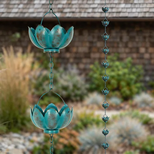 Vista 9 de Cadenas de Lluvia Cadena Decorativa Campana de Lluvia, Longitud de 8-1/2, Colibrí