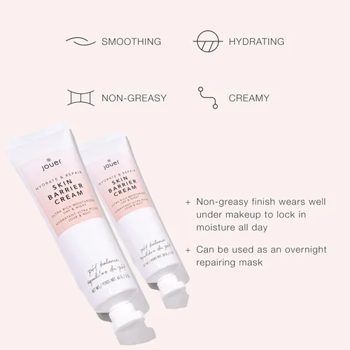 Vista 2 de Jouer Skin Barrier Cream - Crema hidratante reparadora de barrera cutánea - Crema hidratante de ácido hialurónico DD - Para cara y arrugas