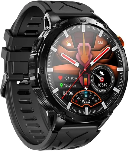 Vista 5 de ALPHAGEAR Alpha Smartwatch para iPhone y Android, responder/hacer llamadas, seguimiento de bienestar 24/7, pantalla AMOLED de 1.75 pulgadas, batería