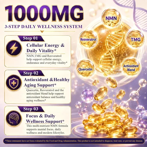 Vista 4 de Suplemento NMN 1000 mg, NMN + Resveratrol para apoyo NAD+ y envejecimiento