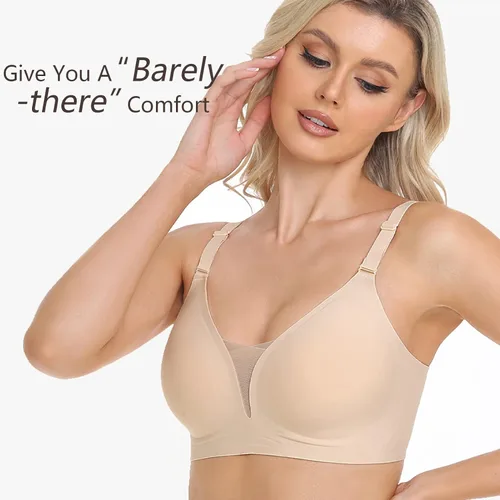 Vista 2 de Gailife Bralettes de malla para mujer, sin varillas, sin varillas, con realce de realce y realce para mujer, con soporte y extensor de brasier