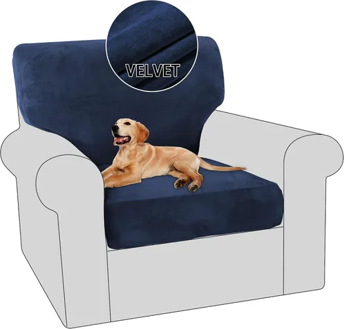 Vista 8 de PrinceDeco Fundas para sillas de terciopelo de varias piezas, fundas de cojín para sofá, fundas de cojín lavables, fundas de cojín de asiento