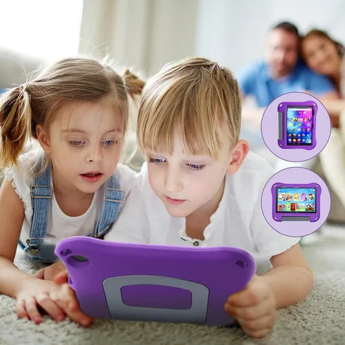 Vista 2 de DiHines - Funda para tablet de 8 pulgadas, no apta para iPad de Samsung de 8 pulgadas, ligera, a prueba de golpes, apta para niños, con soporte