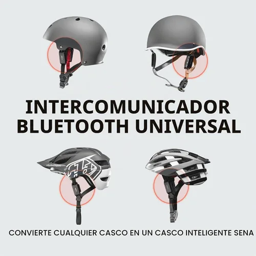 Vista 2 de Sena pi, auriculares universales de intercomunicación Bluetooth, se adapta a la mayoría de cascos de ciclismo y deportes múltiples