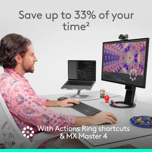 Vista 4 de Logitech MX Master 4 Ratón inalámbrico ergonómico con Hápticos - Grafito