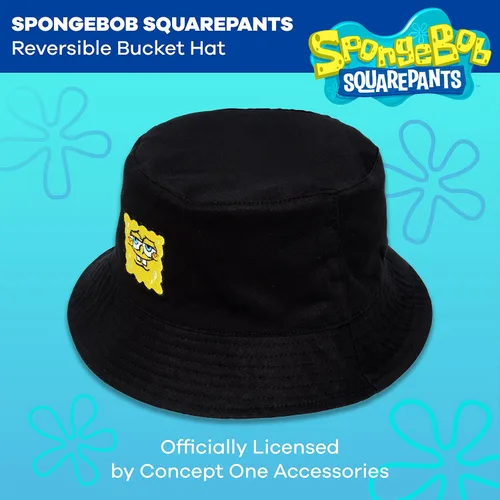 Vista 3 de Concept One Spongebob Squarepants Bucket Hat, Packable Travel, Wide Brim Summer Cap