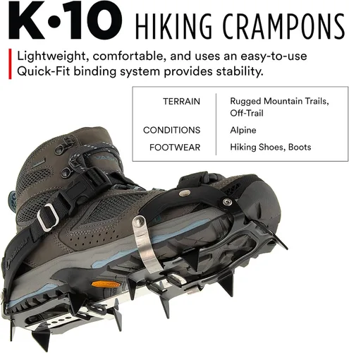 Vista 2 de Kahtoola K 10 Crampón de senderismo para nieve, montañismo en hielo y trekking