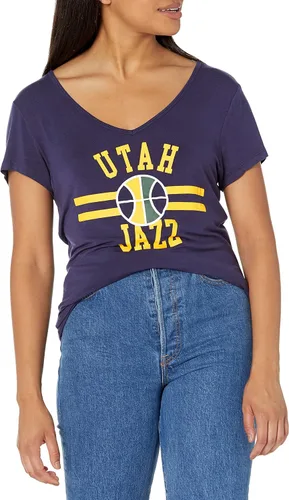 Vista 37 de Ultra Game Camiseta de mujer NBA Oficial con cuello en V y strass de manga corta