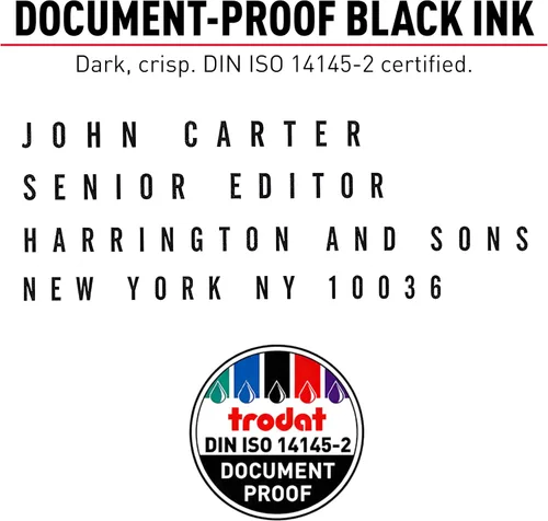 Vista 6 de Trodat Printy 4912 Autoentintado Hazlo tú mismo (DIY) Kit de sellos personalizados de 4 líneas para mensajes o direcciones con tinta negra