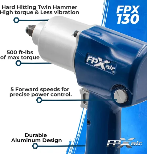 Vista 3 de FPXAIR Llave de impacto de aluminio de 1/2 ": FPX-130, Herramientas eléctricas automotrices para mecánica, herramientas de garaje