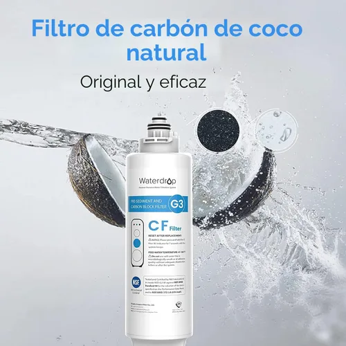 Vista 3 de Waterdrop Filtro G3-N1CF, repuesto para sistema G3-W y G3P600 y G3P800 RO