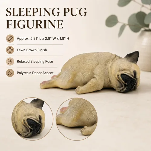 Vista 3 de Comfy Hour Colección Doggyland, figura de bulldog francés en miniatura de perro dormido y acostado