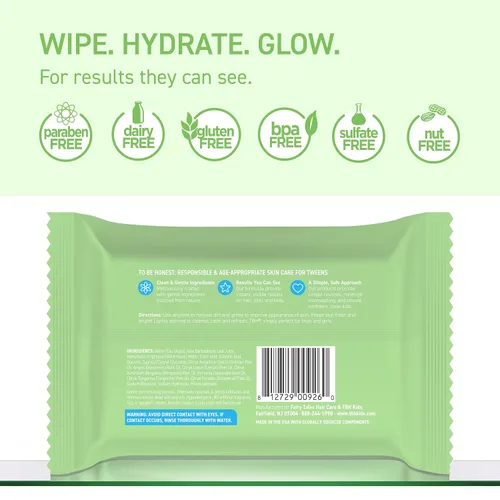 Vista 2 de TBH Toallitas limpiadoras faciales para niños, cuidado diario suave de la piel para preadolescentes y adolescentes con piel grasa, seca y sensible