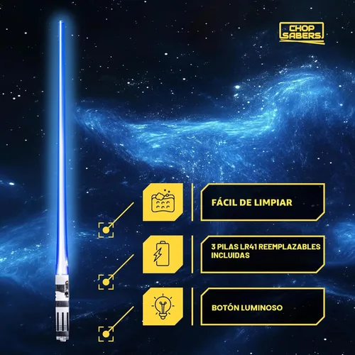 Vista 5 de Palillos de sable de luz con luz LED - Sables de luz brillantes de Star Wars, palillos reutilizables para sushi, juego de palillos con luz LED de 1