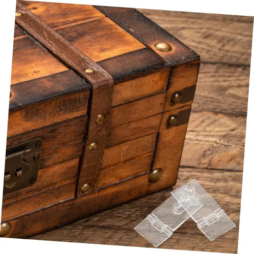 Vista 5 de ULTECHNOVO Mini bisagras de bloqueo de acrílico, 10 piezas de bisagras de acrílico transparente con cierre de bisagra de plástico con hebilla
