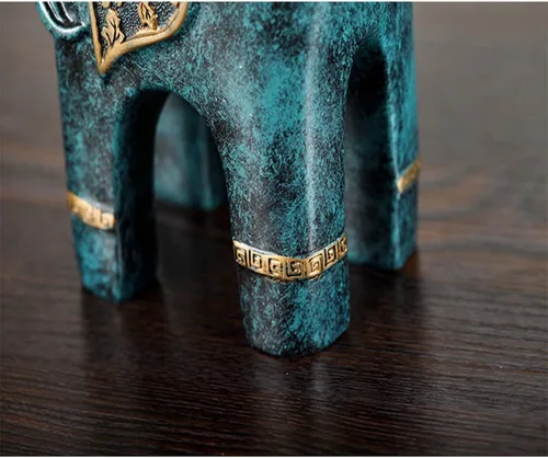 Vista 4 de Estatua de elefante de felicidad, adornos de elefante, escultura de elefante para decoración del hogar, regalo de negocios (beige)