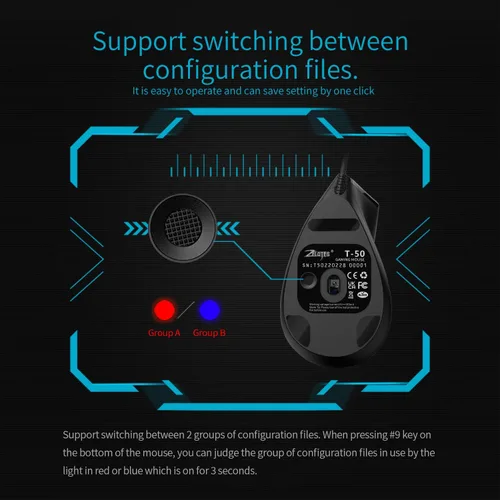 Vista 7 de zelotes Ratón ergonómico de computadora USB con cable vertical programable, con memoria integrada para juegos de oficina, versión 2022