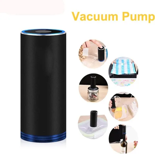 Vista 2 de Mini Automatic Vacuum Machine Pump for Portable Traveling Home Storage Bag Clothes Food Sous Vide Vacuum Sealer Packaging Packer (Black，Gray，Silver)