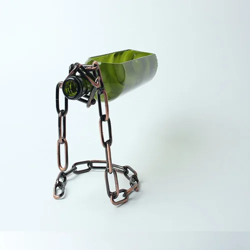 Vista 6 de Soporte para botella de vino de hierro mágico para regalo (cadena de hierro)