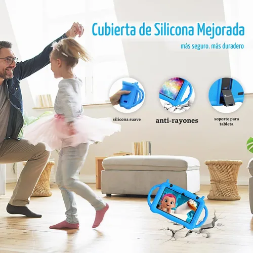 Vista 5 de Tableta para niños de 7 pulgadas, tableta para niños de 3 a 7 años, tableta de aprendizaje educativo Android 12, 2 GB de RAM+32 GB de ROM, control