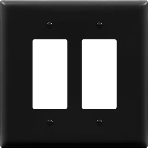 Vista 22 de ENERLITES - Cubierta decorativa de interruptor doble, placa de pared de dos salidas, 2 bandas de gran tamaño, 5.50 x 5.50 pulgadas, termoplástico