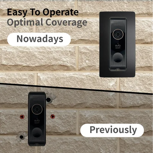 Vista 2 de Placa frontal de acero inoxidable, accesorios para UE - timbre de video - Fy/Video Doorbell, E340, 2K HD, S330, C30, C31, delgado, soporte, placa