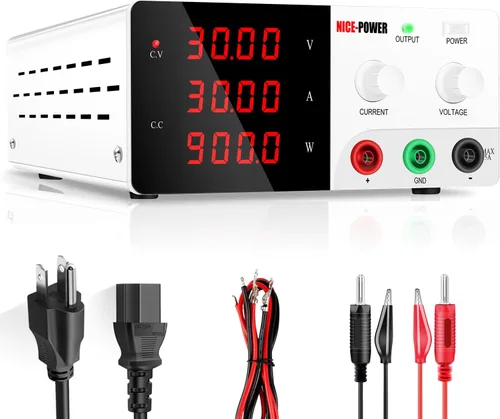Vista 13 de NICE-POWER Fuente de alimentación de CC variable, fuente de alimentación de banco de alta potencia de 15V 60A 900W con perilla de codificador