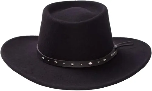 Vista 2 de Stetson Black Hawk Wool Felt Western Hat Crushable Gambler Crown