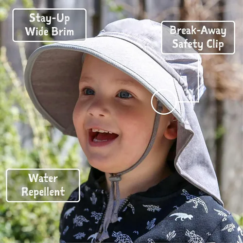Vista 2 de JAN & JUL Sombreros de sol de secado rápido UPF 50+ para niños