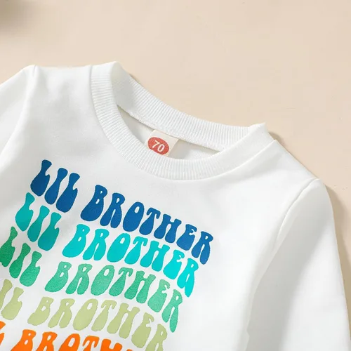 Vista 4 de Omkzanbi Big Brother Little Brother - Conjunto a juego con sudadera Big Brother y hermano menor, pantalón deportivo, ropa de otoño e invierno